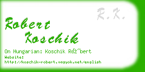 robert koschik business card